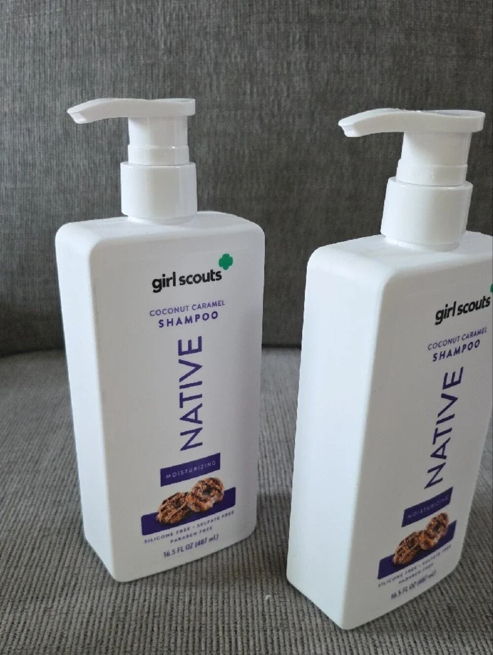 Native Girl Scouts Coconut Caramel Moisturizing Shampoo, New, 2 Bottles, 16.5oz.